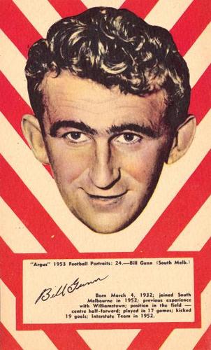 1953 Argus Football Portraits #24 Bill Gunn Front